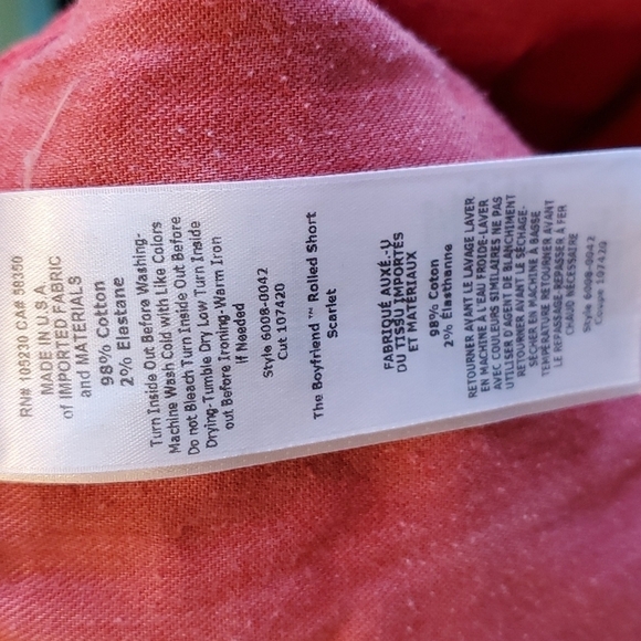 Current/Elliott Red Denim Boyfriend Jean Shorts 27 NWOT - Picture 6 of 6